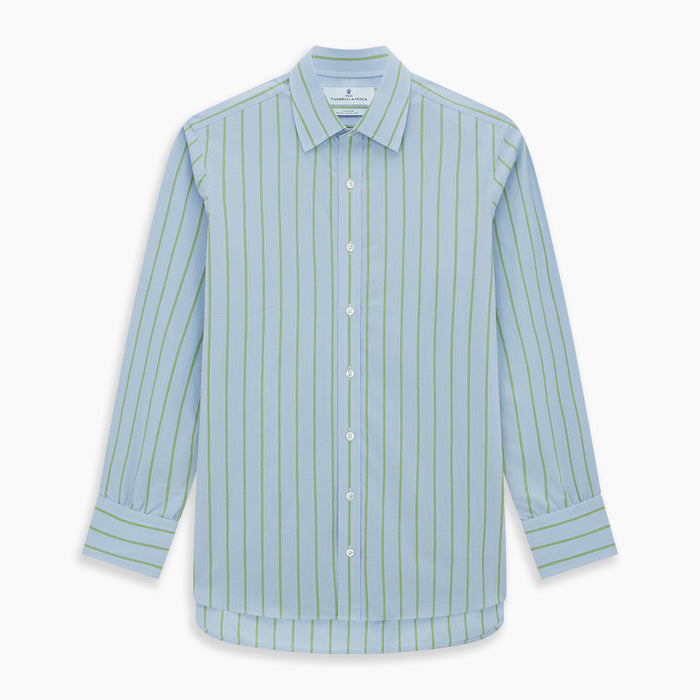 Light Green and Blue Stripe Mayfair Shirt Image 6