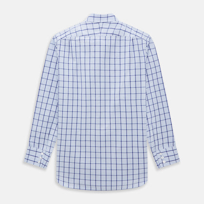 Navy Blue Windowpane Check Mayfair Shirt Image 4