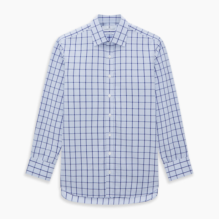 Navy Blue Windowpane Check Mayfair Shirt Image 5