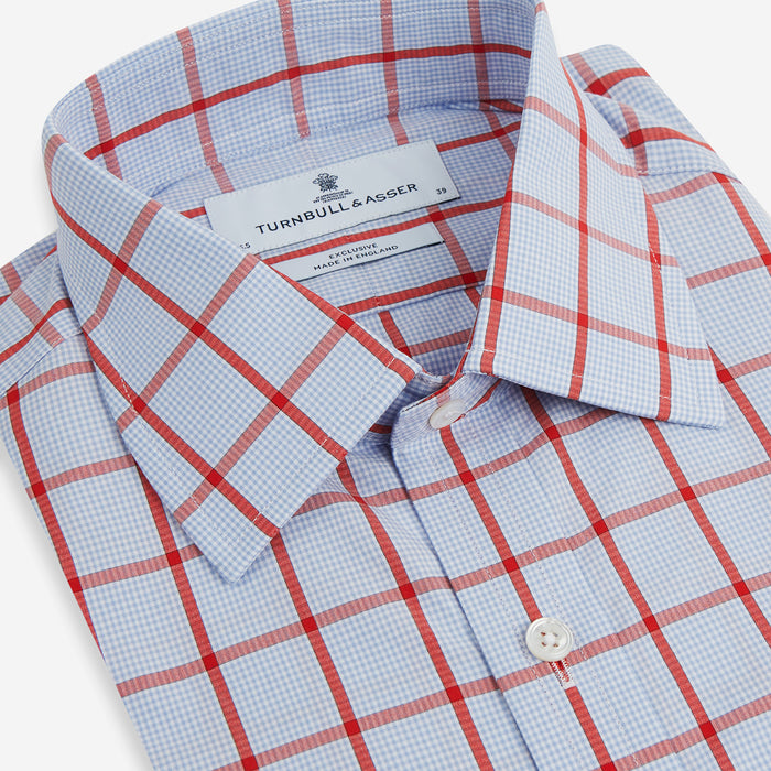 Red Windowpane Check Mayfair Shirt Image 1