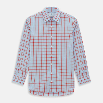 Red Windowpane Check Mayfair Shirt