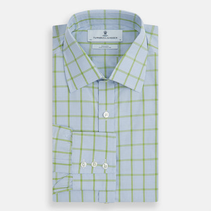 Light Green Windowpane Check Mayfair Shirt Image 3