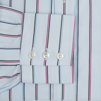 Blue and Pink Shadow Stripe Mayfair Shirt Image 2