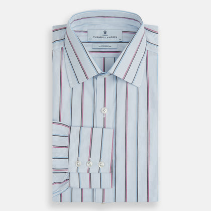 Blue and Pink Shadow Stripe Mayfair Shirt Image 3