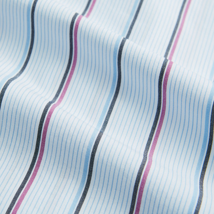 Blue and Pink Shadow Stripe Mayfair Shirt Image 4