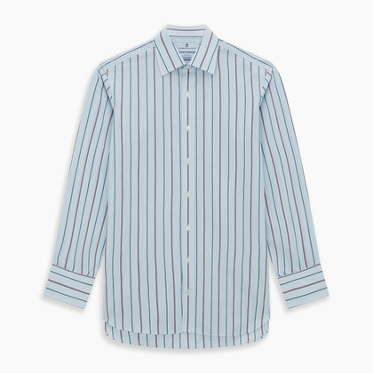 Blue and Pink Shadow Stripe Mayfair Shirt Image 6