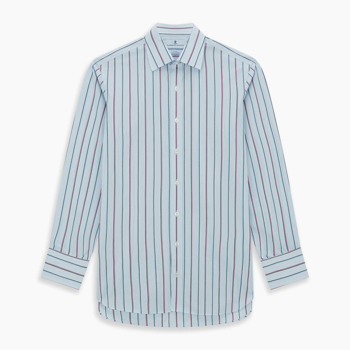 Blue and Pink Shadow Stripe Mayfair Shirt Image 6