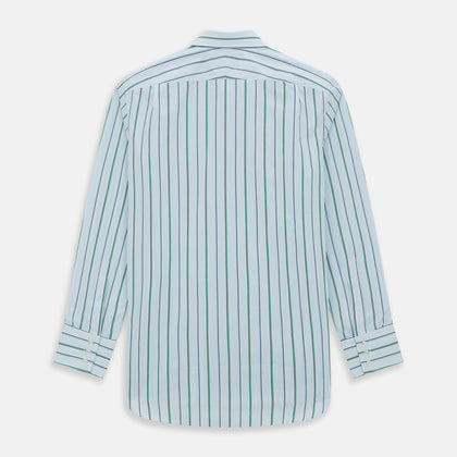 Blue and Green Shadow Stripe Mayfair Shirt Image 5
