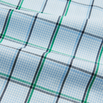 Blue and Green Tattersall Check Mayfair Shirt Image 4