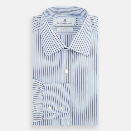 Blue Shadow Pinstripe Mayfair Shirt Image 3
