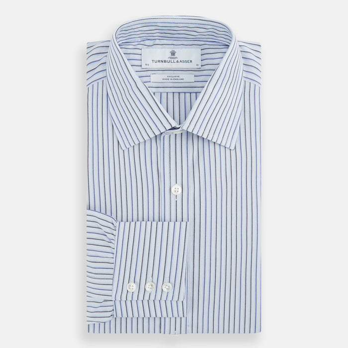 Blue Shadow Pinstripe Mayfair Shirt Image 3