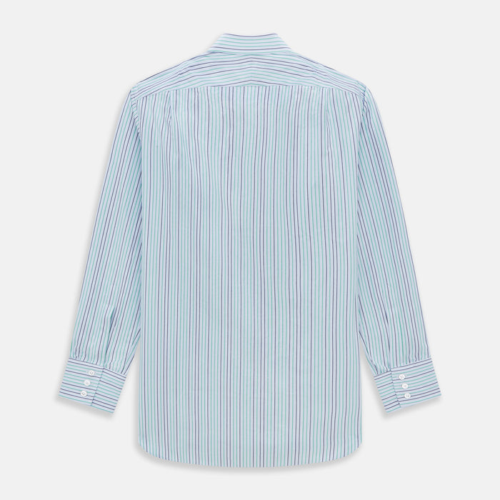 Green and Blue Shadow Pinstripe Mayfair Shirt Image 4