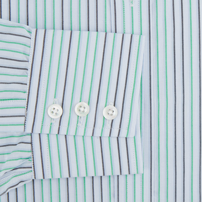 Green and Blue Shadow Pinstripe Mayfair Shirt Image 2