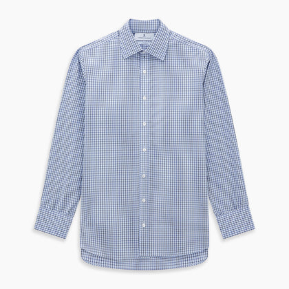 Blue Shadow Check Mayfair Shirt Image 5
