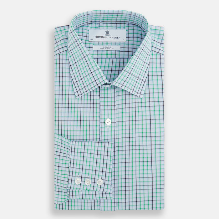 Green and Blue Shadow Check Mayfair Shirt Image 3