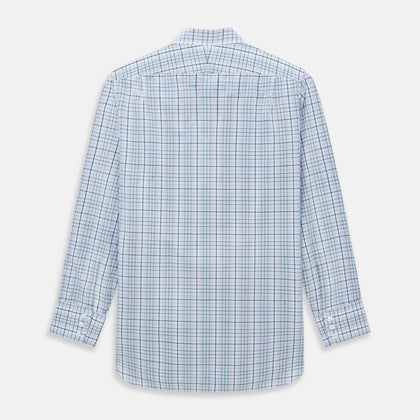 Blue and Green Multi Check Mayfair Shirt Image 4