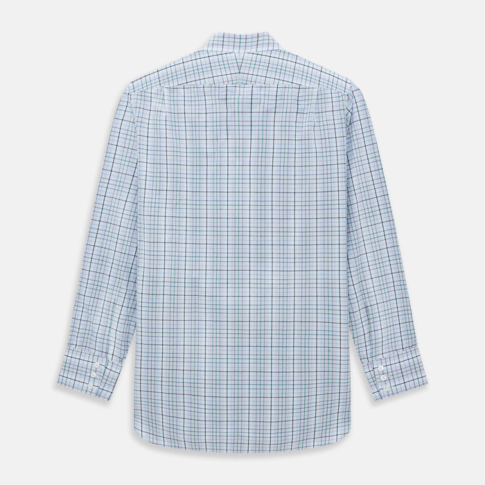 Blue and Green Multi Check Mayfair Shirt Image 4