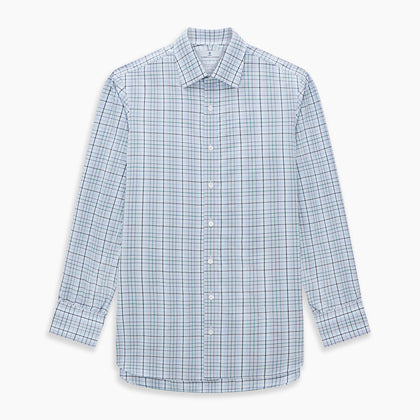 Blue and Green Multi Check Mayfair Shirt Image 5