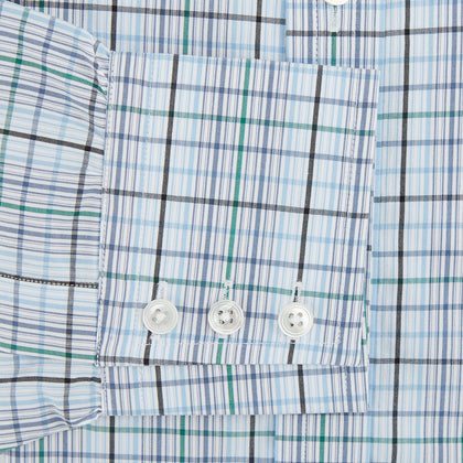 Blue and Green Multi Check Mayfair Shirt Image 2