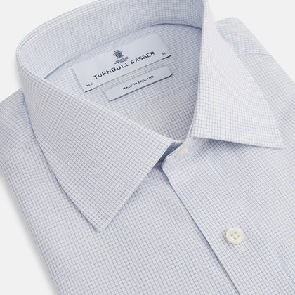 Blue Fine Graph Check Mayfair Shirt Image 1