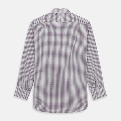 Purple Tattersall Check Mayfair Shirt Image 4