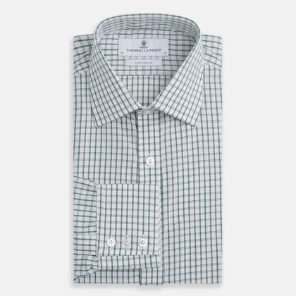 Dark Green Tattersall Check Mayfair Shirt Image 3