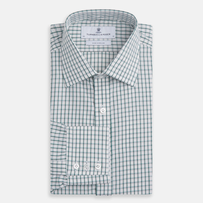 Dark Green Tattersall Check Mayfair Shirt Image 3