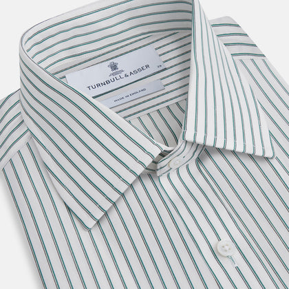 Dark Green Track Stripe Mayfair Shirt Image 1