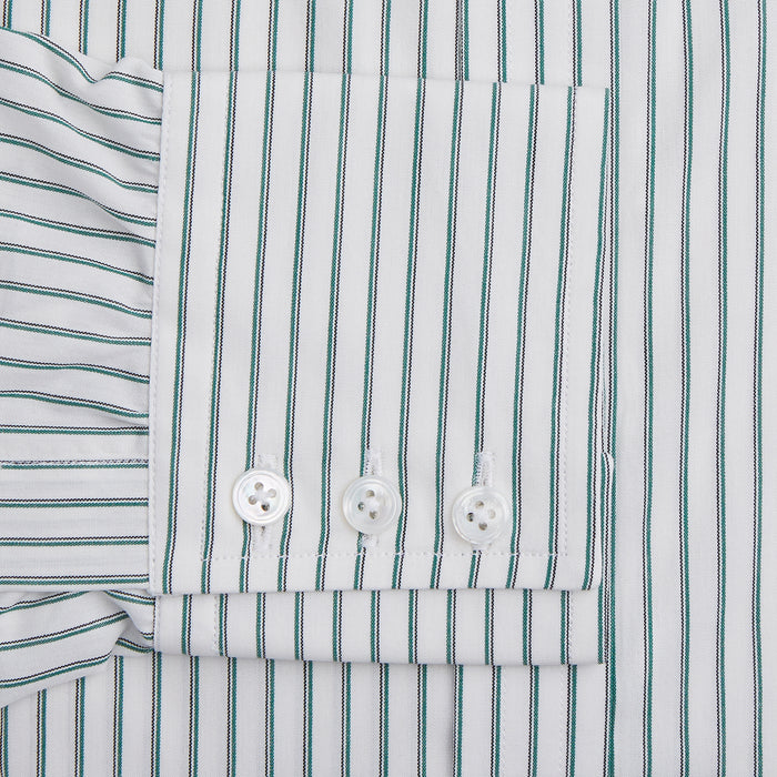 Dark Green Track Stripe Mayfair Shirt Image 2