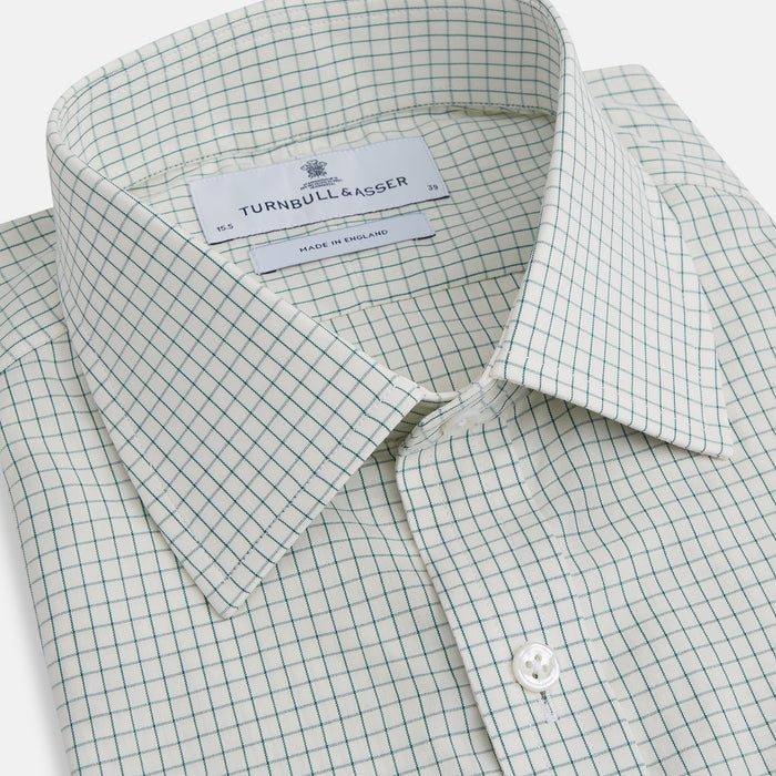 Dark Green Graph Check Mayfair Shirt Image 1