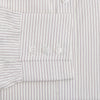 View 3 of product The Turnbull & Asser Purple Pinstripe Mayfair Stripe Shirt is a long-sleeve button-up with a collar, shown laid flat on a white background.