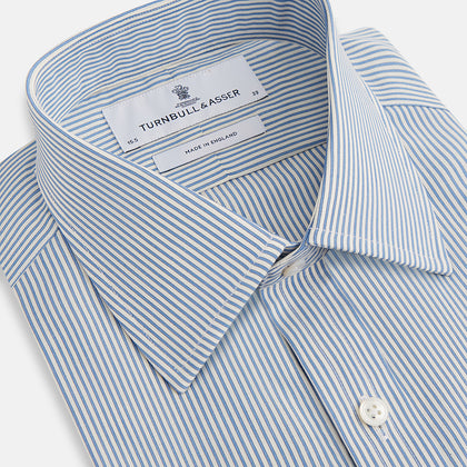 Blue and White Pencil Stripe Mayfair Shirt Image 1