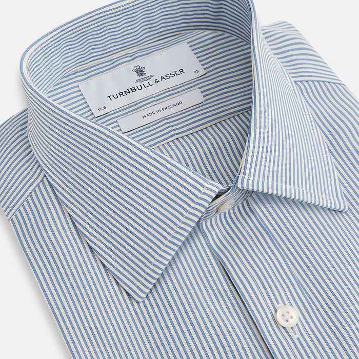 Blue and White Pencil Stripe Mayfair Shirt Image 1