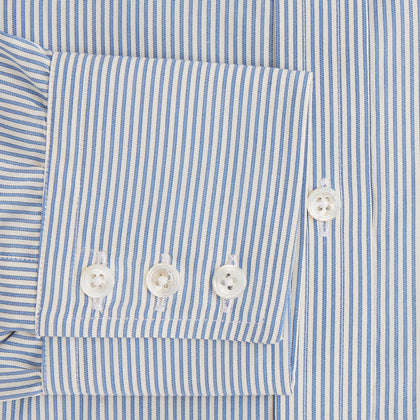 Blue and White Pencil Stripe Mayfair Shirt Image 2