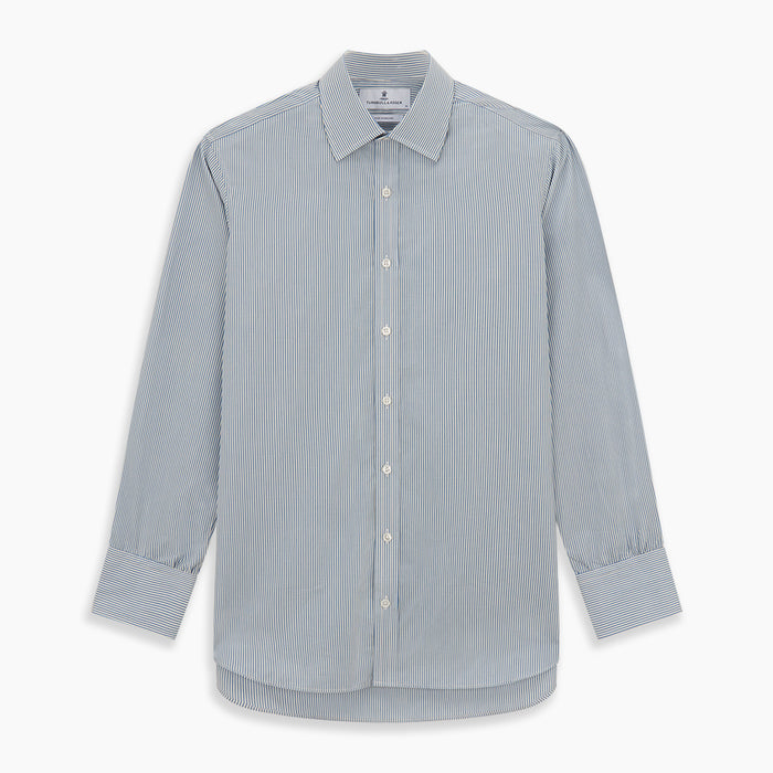 Blue and White Pencil Stripe Mayfair Shirt Image 5