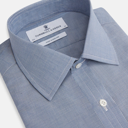 Blue Pencil Stripe Mayfair Shirt Image 1