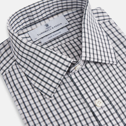 Midnight Blue Double Graph Check Mayfair Shirt Image 1