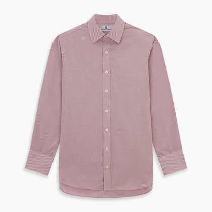 Pink Fine Graph Check Mayfair Shirt Image 5