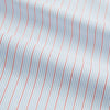 View 5 of product Red Multi Pinstripe Mayfair Shirt by Turnbull & Asser, featuring colorful vertical pinstripes and a classic T&A collar, crafted from soft organic cotton, shown laid flat on a white background.