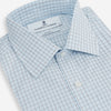 View 2 of product The Blue Multi Graph Check Mayfair Shirt by Turnbull & Asser features long sleeves, a classic T&A collar, chest pocket, and is crafted from breathable cotton, shown on a white background.