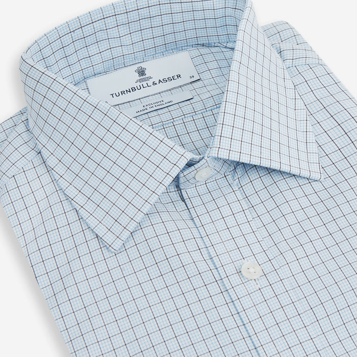 Blue Multi Graph Check Mayfair Shirt Image 1
