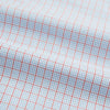 View 5 of product Red multi graph check long-sleeve Mayfair shirt by Turnbull & Asser, featuring a pointed collar and buttoned cuffs, crafted from breathable cotton and laid flat against a white background.