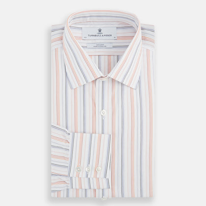 Orange and Blue Multi Stripe Mayfair Shirt Image 3