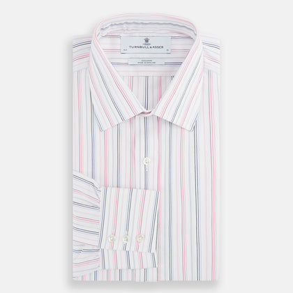 Pink and Blue Multi Stripe Mayfair Shirt Image 3