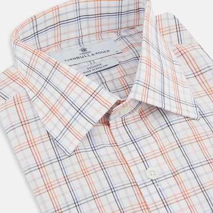 Orange and Blue Multi Check Mayfair Shirt Image 1