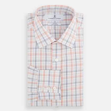 Orange and Blue Multi Check Mayfair Shirt Image 3