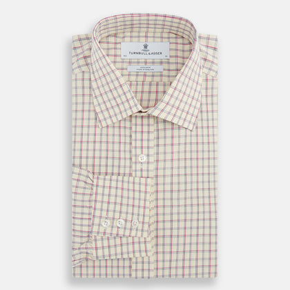 Pink Multi Check Mayfair Shirt Image 3