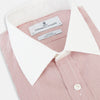 View 2 of product SHIRTS RF NEW WH T&A CLR WHITE/DARK RED CHECK long-sleeved shirt with a white spread collar, white double cuffs, and a fine red and white check pattern.