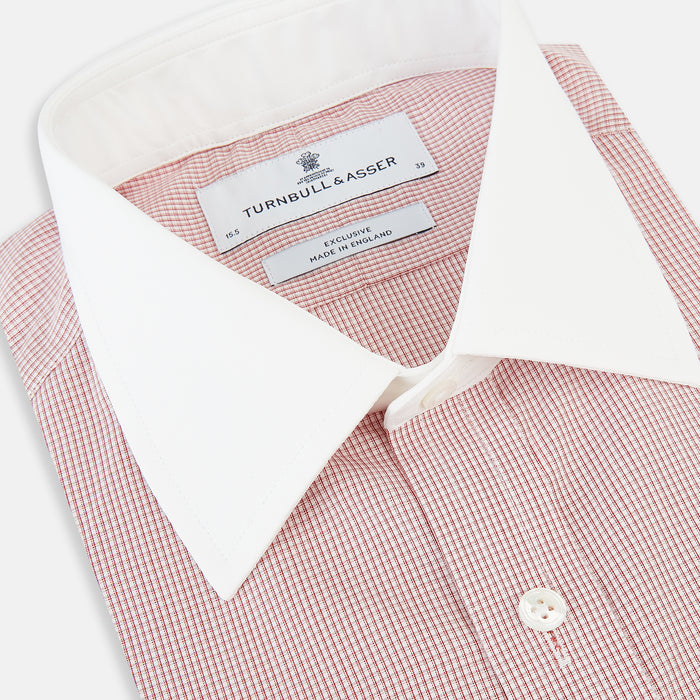 SHIRTS RF NEW WH T&A CLR WHITE/DARK RED CHECK Image 1