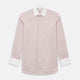 Turnbull & Asser UK SHIRTS RF NEW WH T&A CLR WHITE/DARK RED STRIPE long-sleeved button-down shirt featuring a fine dark red and white pinstripe pattern with a white collar and white double cuffs.